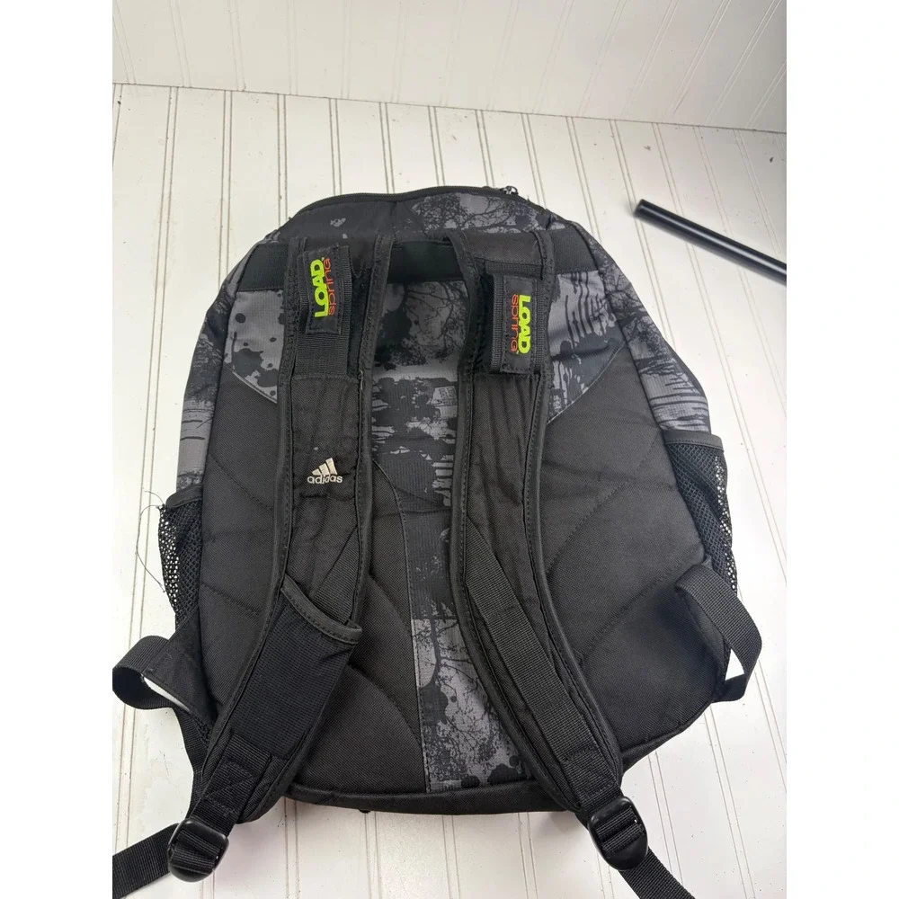 Adidas Unisex Black Gray Graphic Backpack Bookbag Laptop Travel School Bag